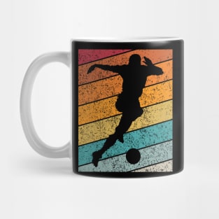 Male Soccer Football Outdoor Sports Retro Sunset Design Mug